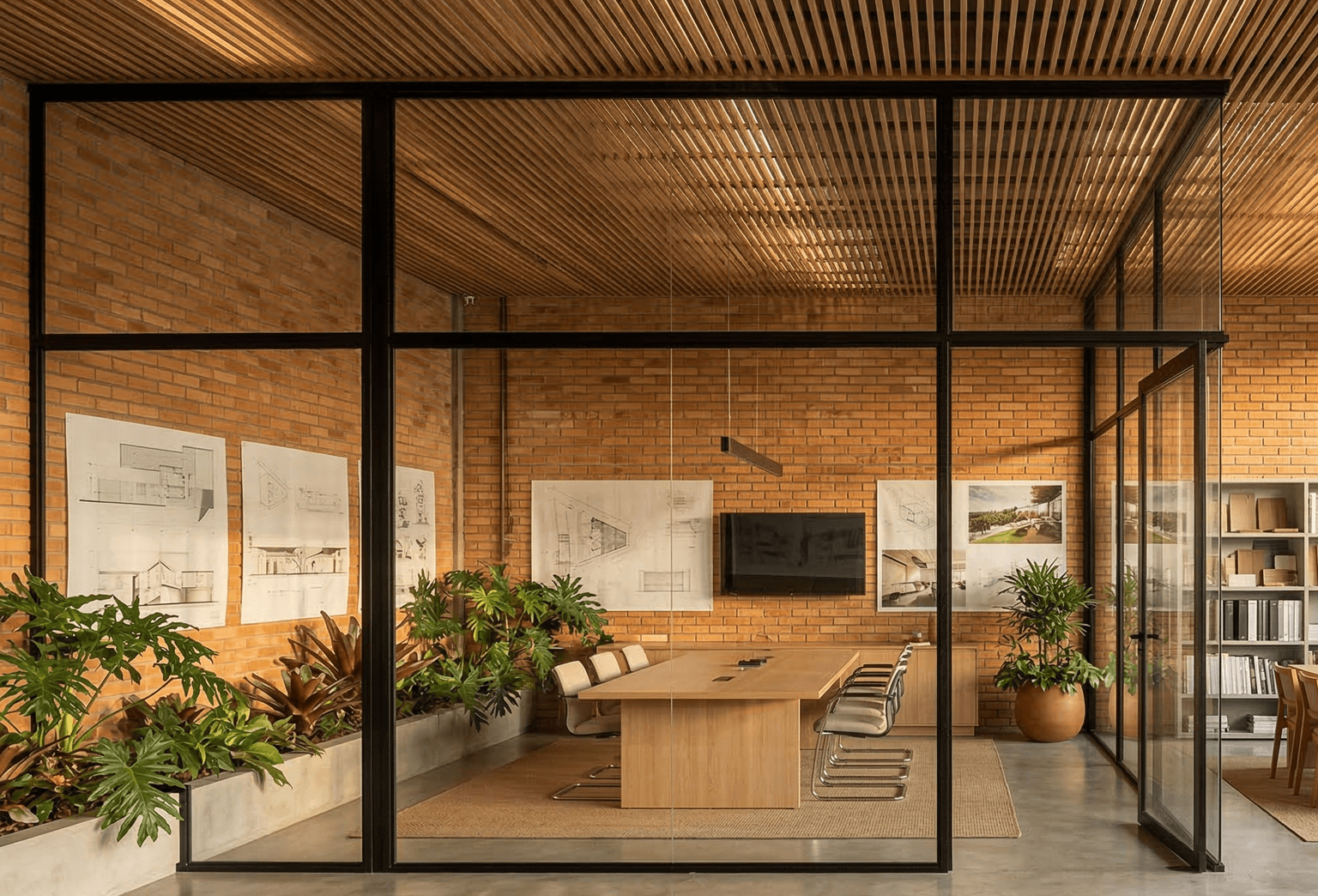 Divisória de ambiente moderna em vidro temperado